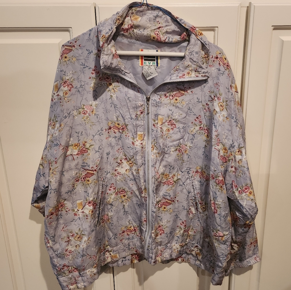 Vintage EVR 100% Silk Bomber-Style Jacket